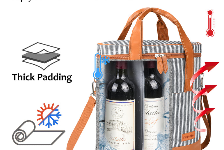 Tirrinia 3 Bottle Wine Carrier for Air Travel detail view