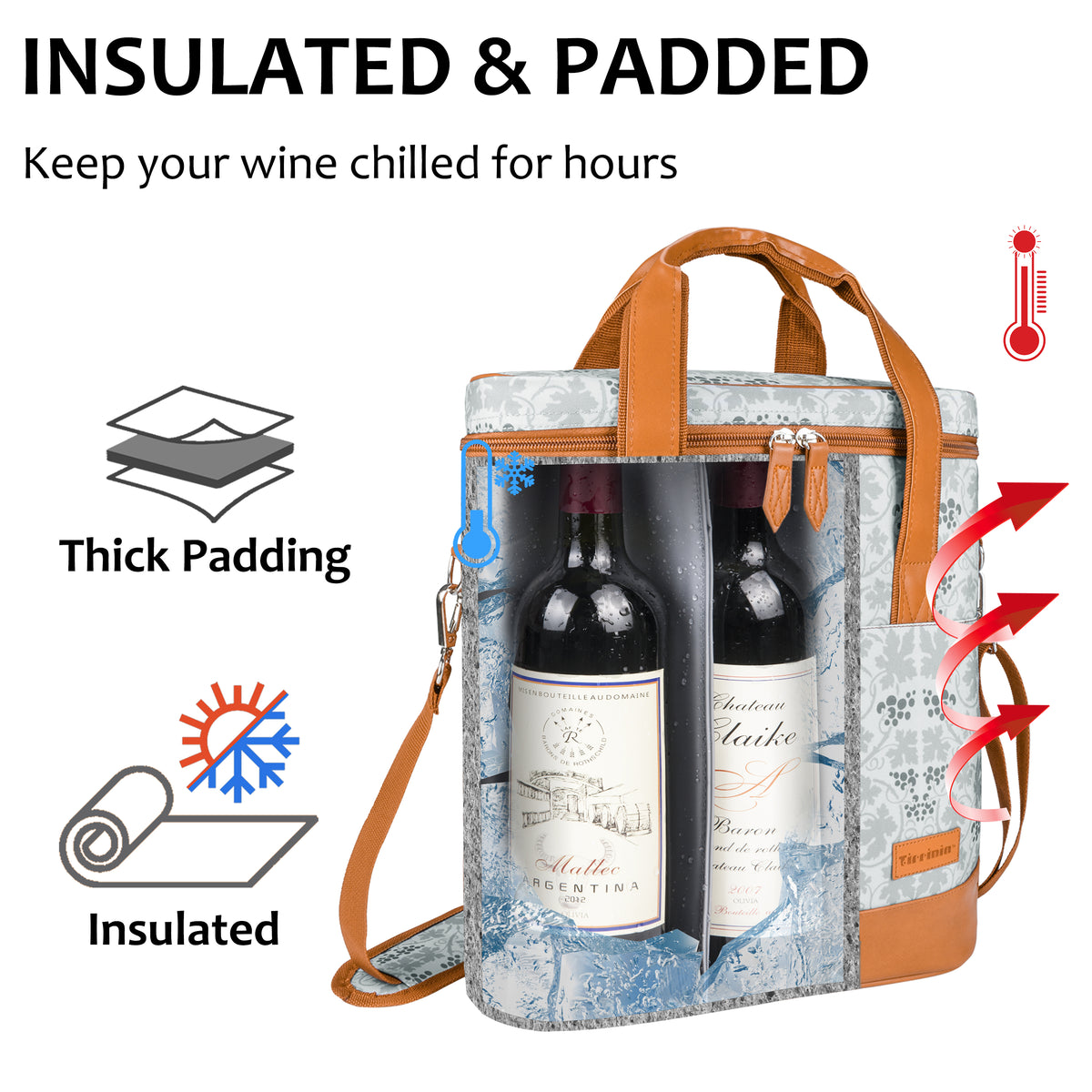 Tirrinia 3 Bottle Wine Carrier for Air Travel product image 7