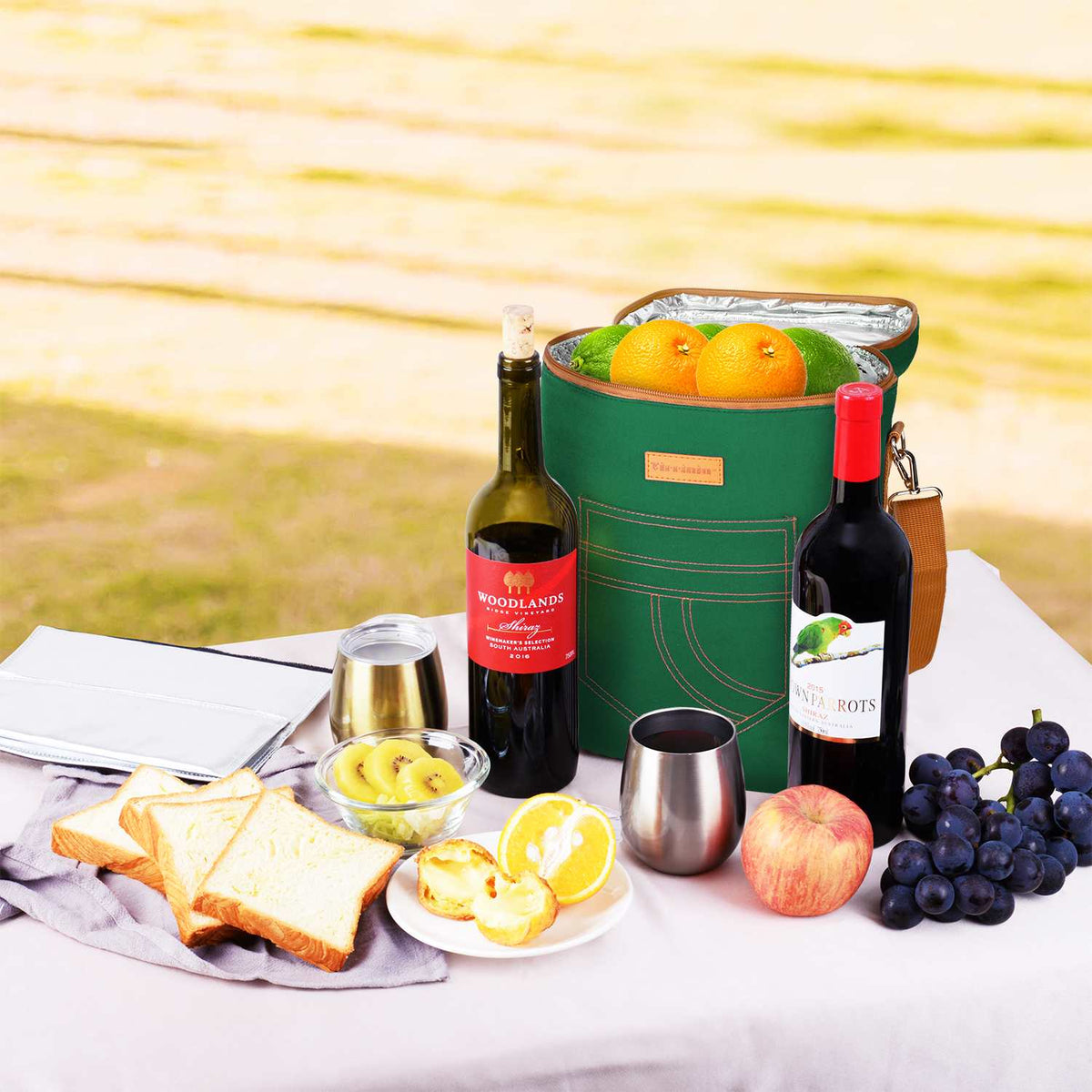 Tirrinia 4 Bottle Wine Cooler Bag for Dinner Party