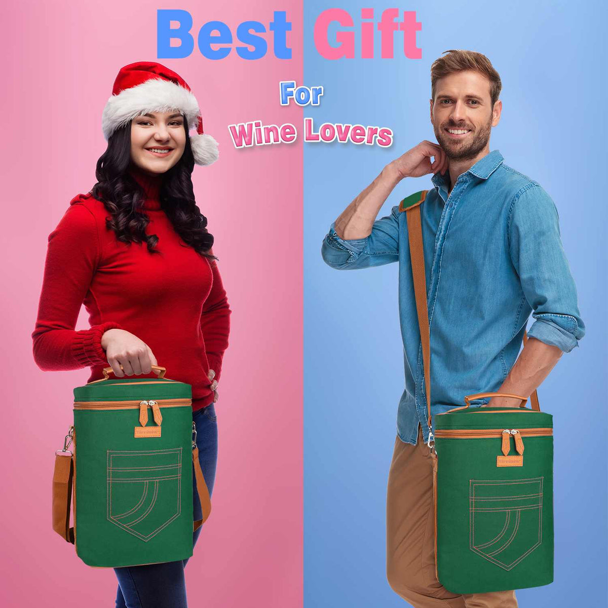 Tirrinia 4 Bottle Wine Cooler Bag for Dinner Party