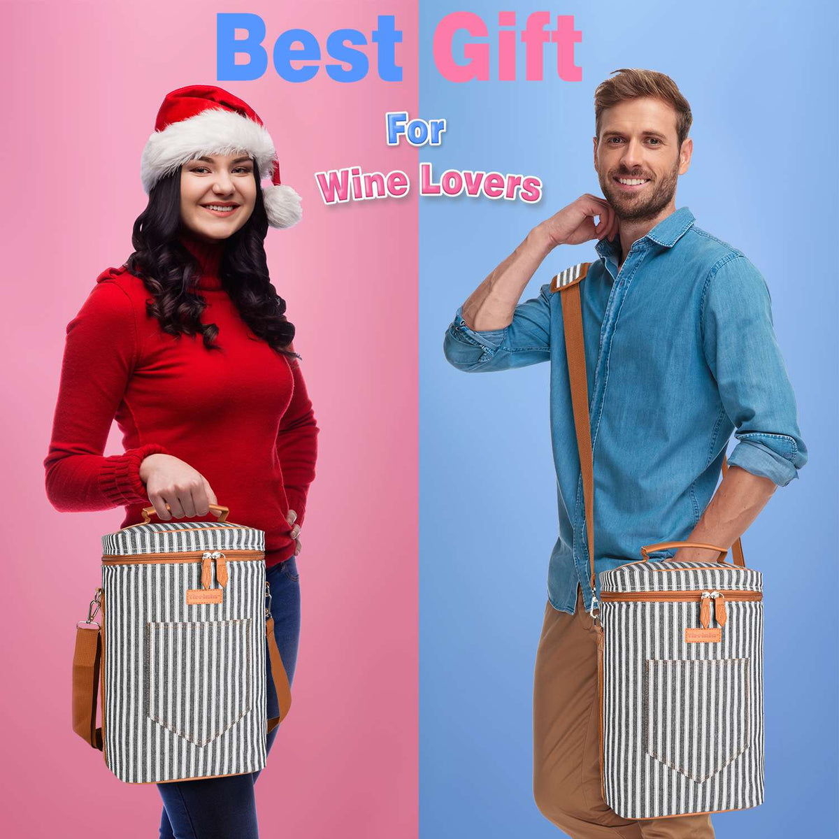 Tirrinia 4 Bottle Wine Cooler Bag for Dinner Party