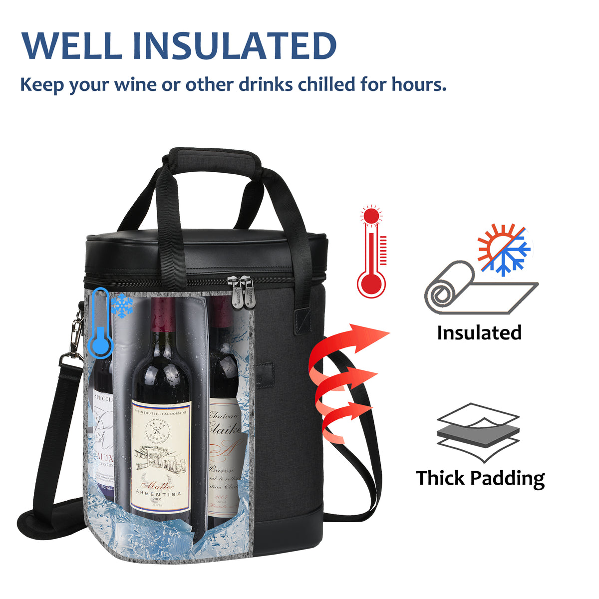 Tirrinia 6 Bottle Wine Cooler Carrier for Winery