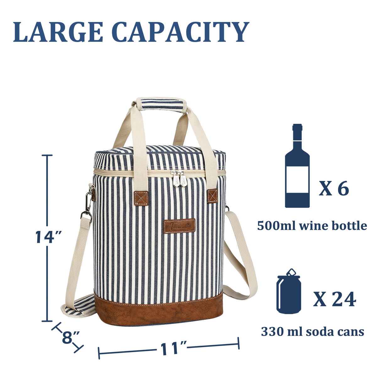 Tirrinia 6 Bottle Wine Cooler Carrier for Winery