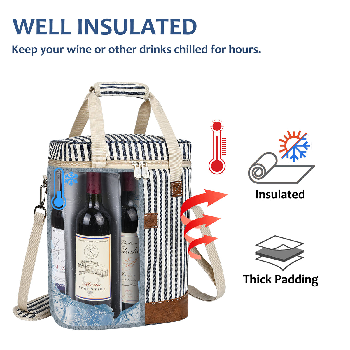 Tirrinia 6 Bottle Wine Cooler Carrier for Winery