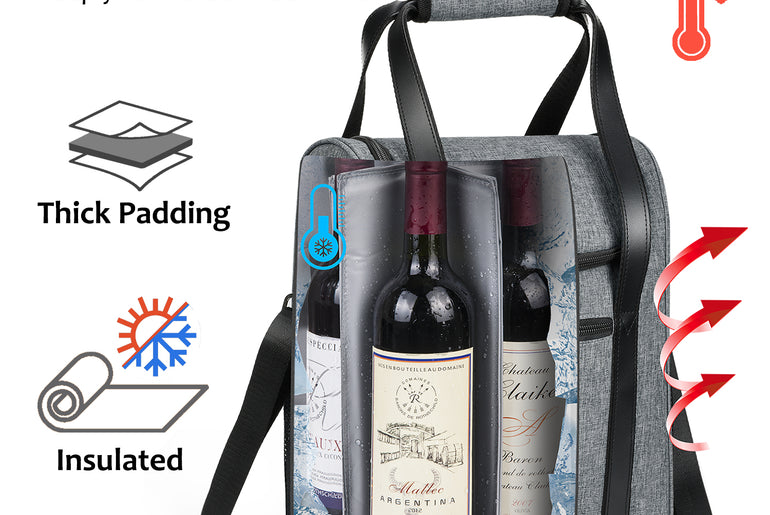 Tirrinia 6 Bottle Wine Purse Cooler for Wine Travel