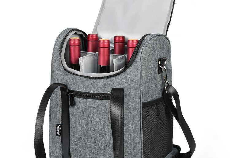 Tirrinia 6 Bottle Wine Purse Cooler for Wine Travel