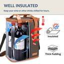 Tirrinia 6 Bottle Wine Purse Cooler for Wine Travel product image 9