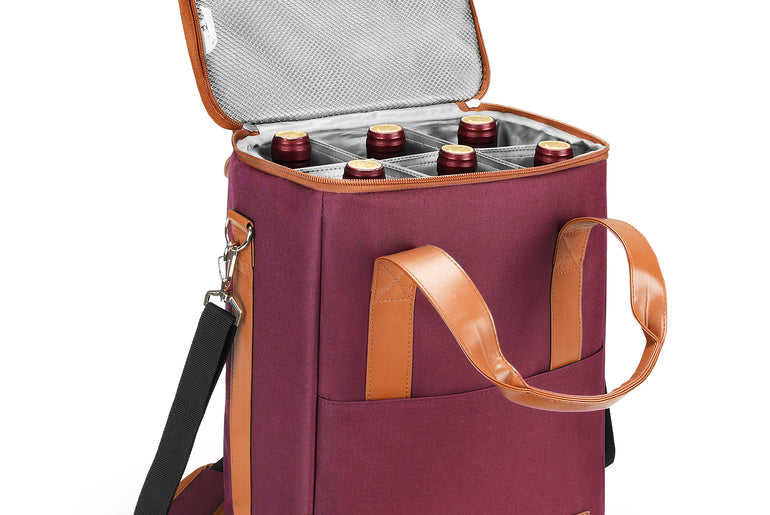 Tirrinia 6 Bottle Wine Purse Cooler for Wine Travel product image 14