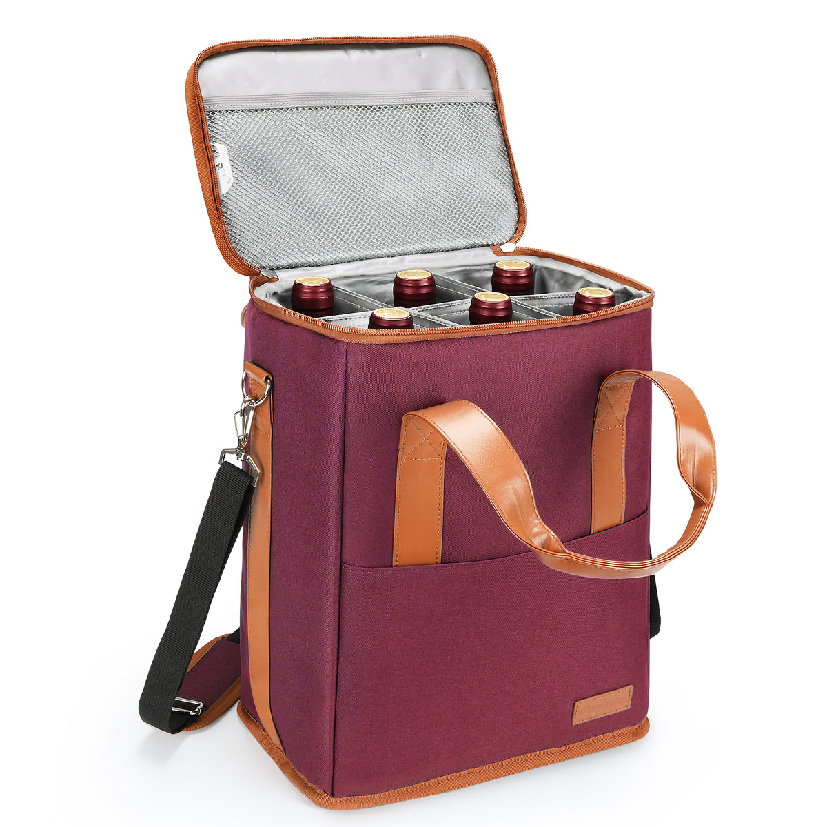Tirrinia 6 Bottle Wine Purse Cooler for Wine Travel product image 14