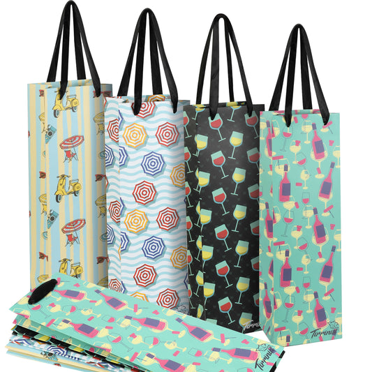Tirrinia 12pcs Silk Handles Recyclable Paper Wine Gift Bags - Home and Garden product photo