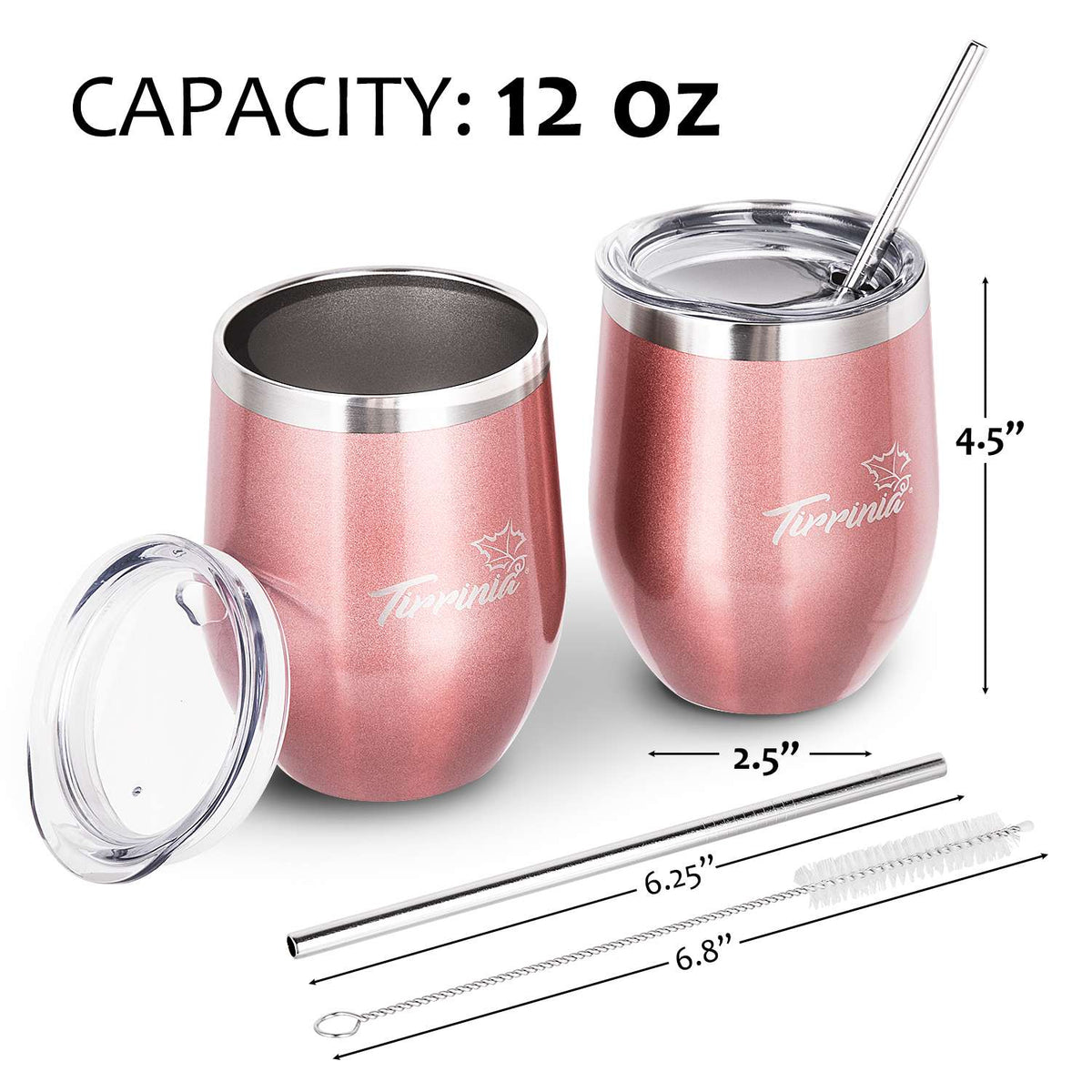 Tirrinia Insulated Wine Tumbler size chart