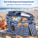 Tirrinia Extra Large Beach Tote Bag – Waterproof Travel Tote with Wet & Dry Separation newarrivals style