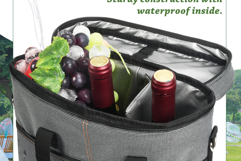 Tirrinia 3 Bottle Insulated Wine Tote Bag with Corkscrew