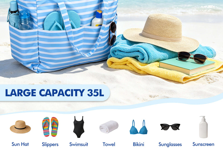 Tirrinia Extra Large Beach Tote Bag – Waterproof Travel Tote with Wet & Dry Separation newarrivals style