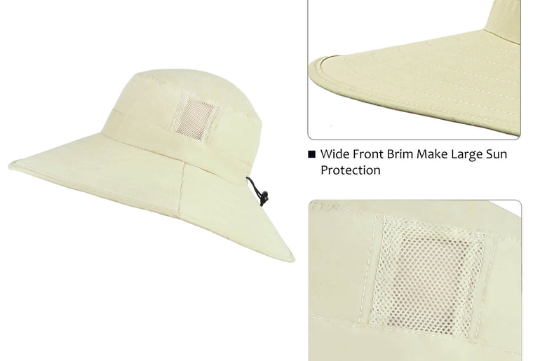 Solaris Outdoor Wide Brim Sun Hats Blocking UV Protection Cap UPF 50+ Foldable Mesh Net for Finishing, Hiking, Camping newarr