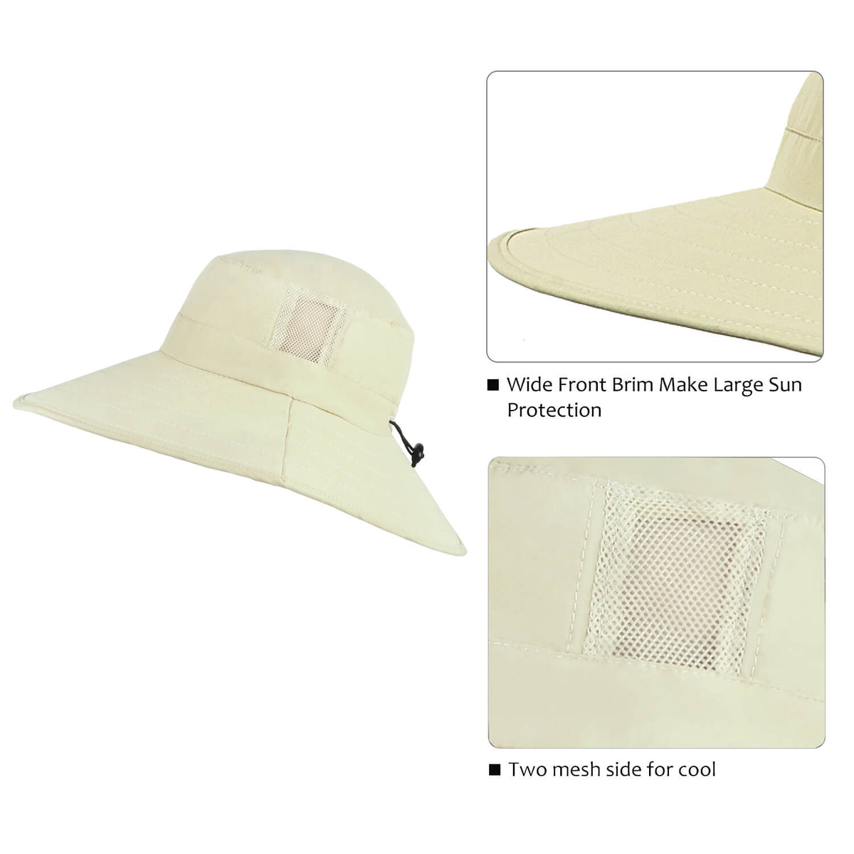 Solaris Outdoor Wide Brim Sun Hats Blocking UV Protection Cap UPF 50+ Foldable Mesh Net for Finishing, Hiking, Camping newarr