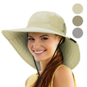 Solaris Outdoor Wide Brim Sun Hats Blocking UV Protection Cap UPF 50+ Foldable Mesh Net for Finishing, Hiking, Camping -  pro