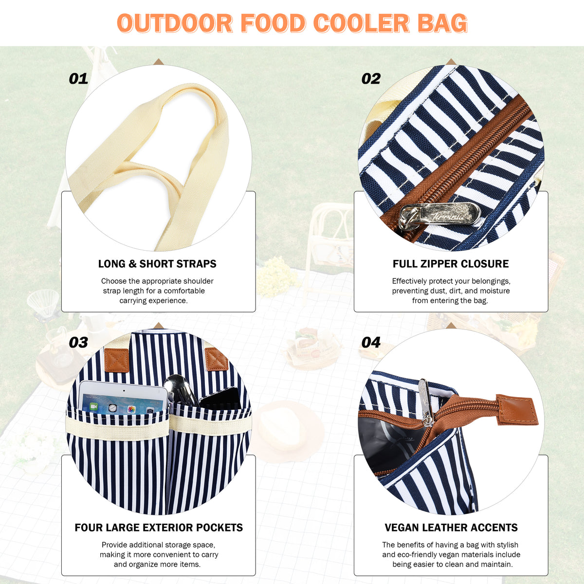 Tirrinia Thermal Outdoor Cooler Bag front view