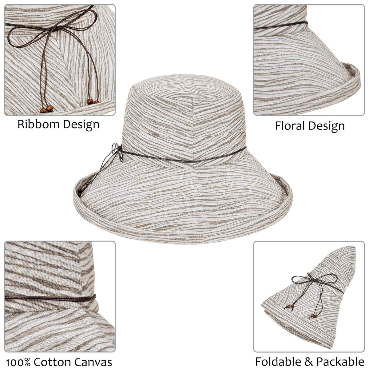 Tirrinia UPF 50 Foldable Bucket Hats side view