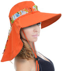 Tirrinia Women UPF50+ Sun Hat with Floral Ribbon