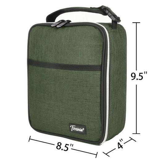 Tirrinia Solid Color Insulated Lunch Cooler Bag size chart