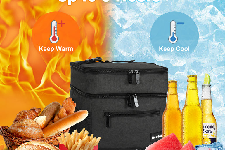 Tirrinia Large Double-Layer Insulated Lunch Bag