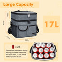 Tirrinia Large Double-Layer Insulated Lunch Bag with Pocket front view
