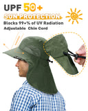 Tirrrinia Men's Wide Brim Sun Hat with Neck Flap