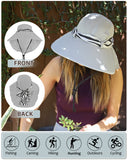 Tirrinia Women UPF50+ Sun Hat with Floral Ribbon