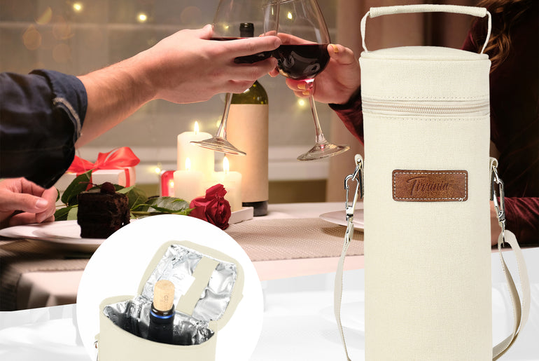 Tirrinia Single Portable Wine Tote Bag for BYOB Restaurants