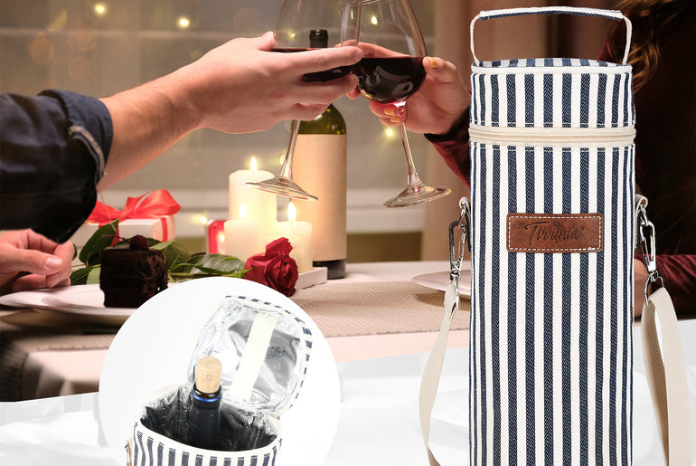 Tirrinia Single Portable Wine Tote Bag for BYOB Restaurants