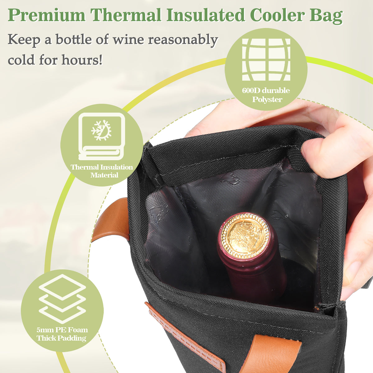 Tirrinia Single Wine Bottle Carrier for Gift