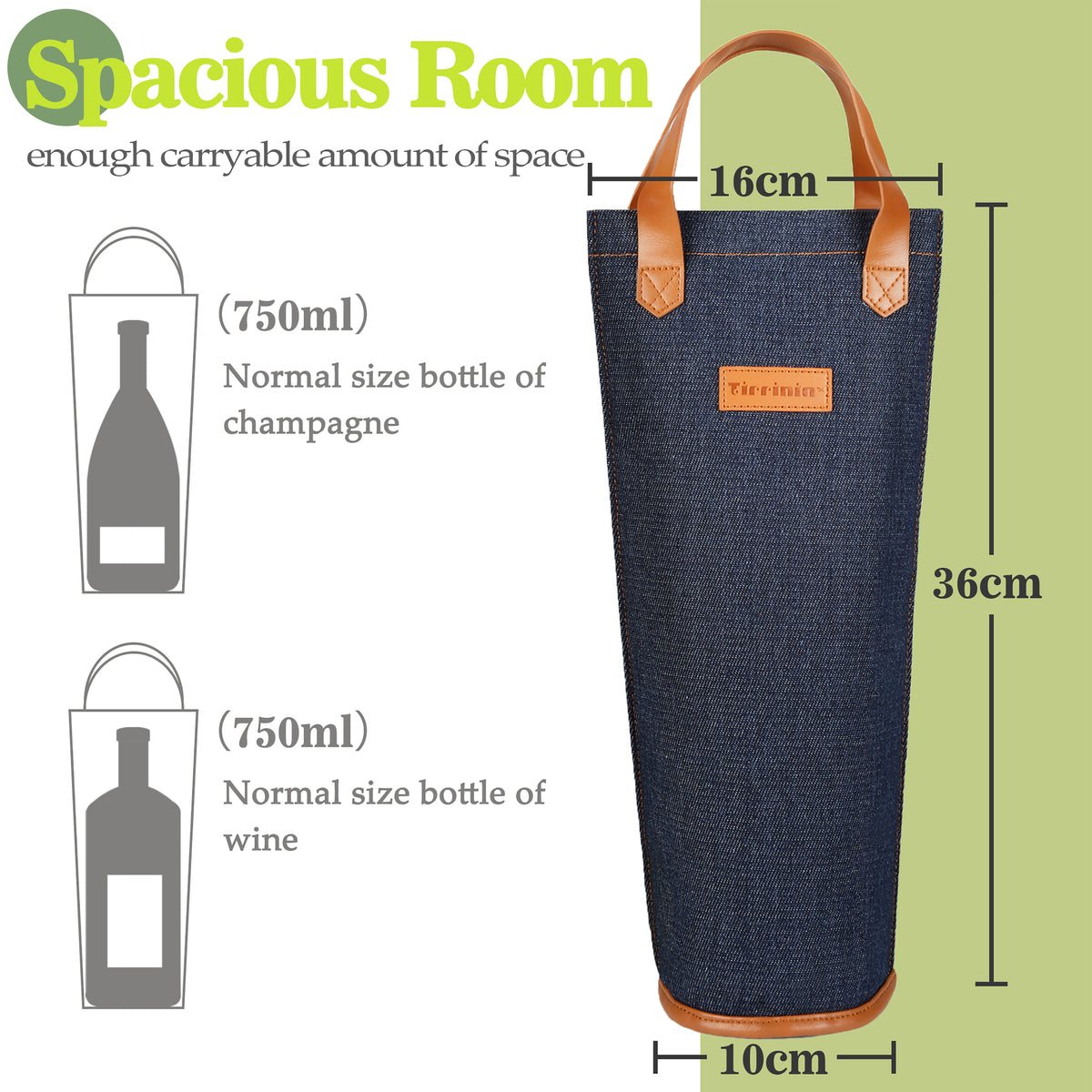 Tirrinia Single Wine Bottle Carrier for Gift