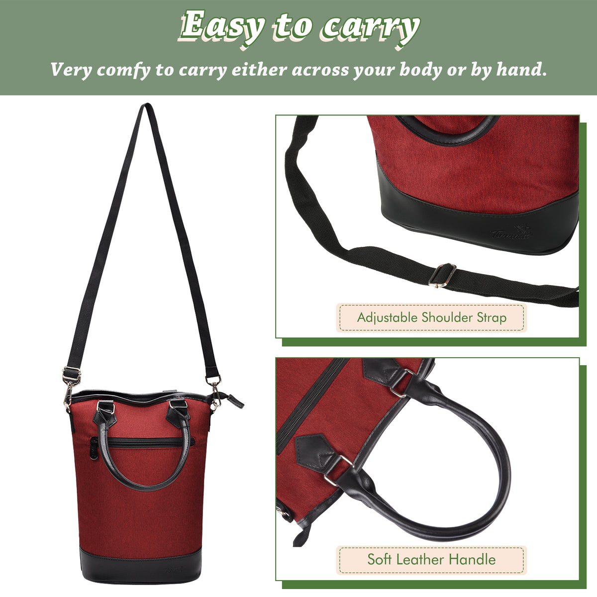 Tirrinia 2 Bottle Wine Gift Tote with Corkscrew for Outdoor