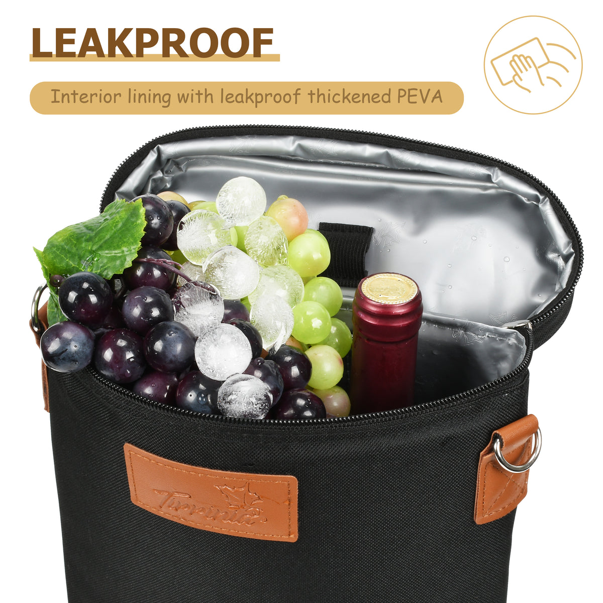 Tirrinia 2 Bottle Wine Carrier for Picnic