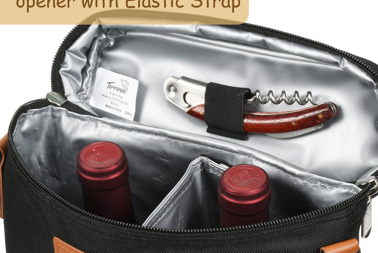 Tirrinia 2 Bottle Wine Carrier for Picnic
