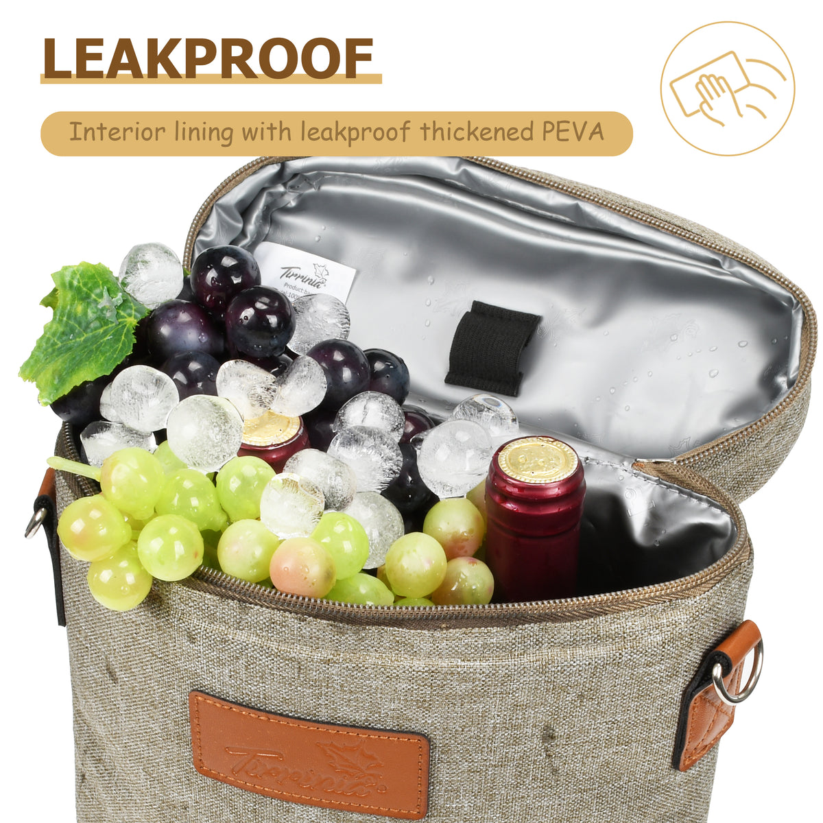 Tirrinia 2 Bottle Wine Carrier for Picnic