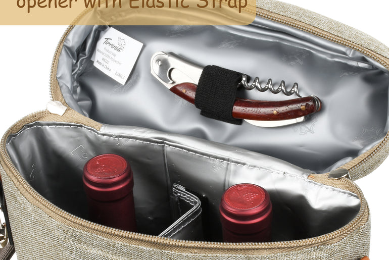 Tirrinia 2 Bottle Wine Carrier for Picnic