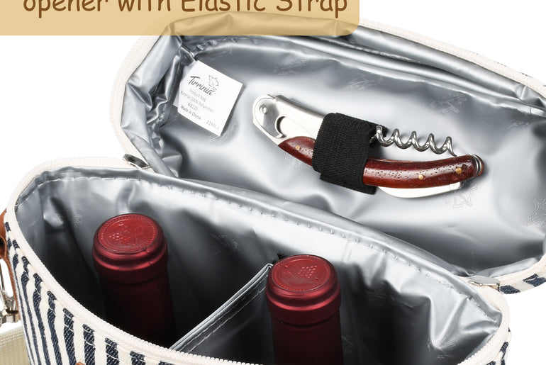 Tirrinia 2 Bottle Wine Carrier for Picnic