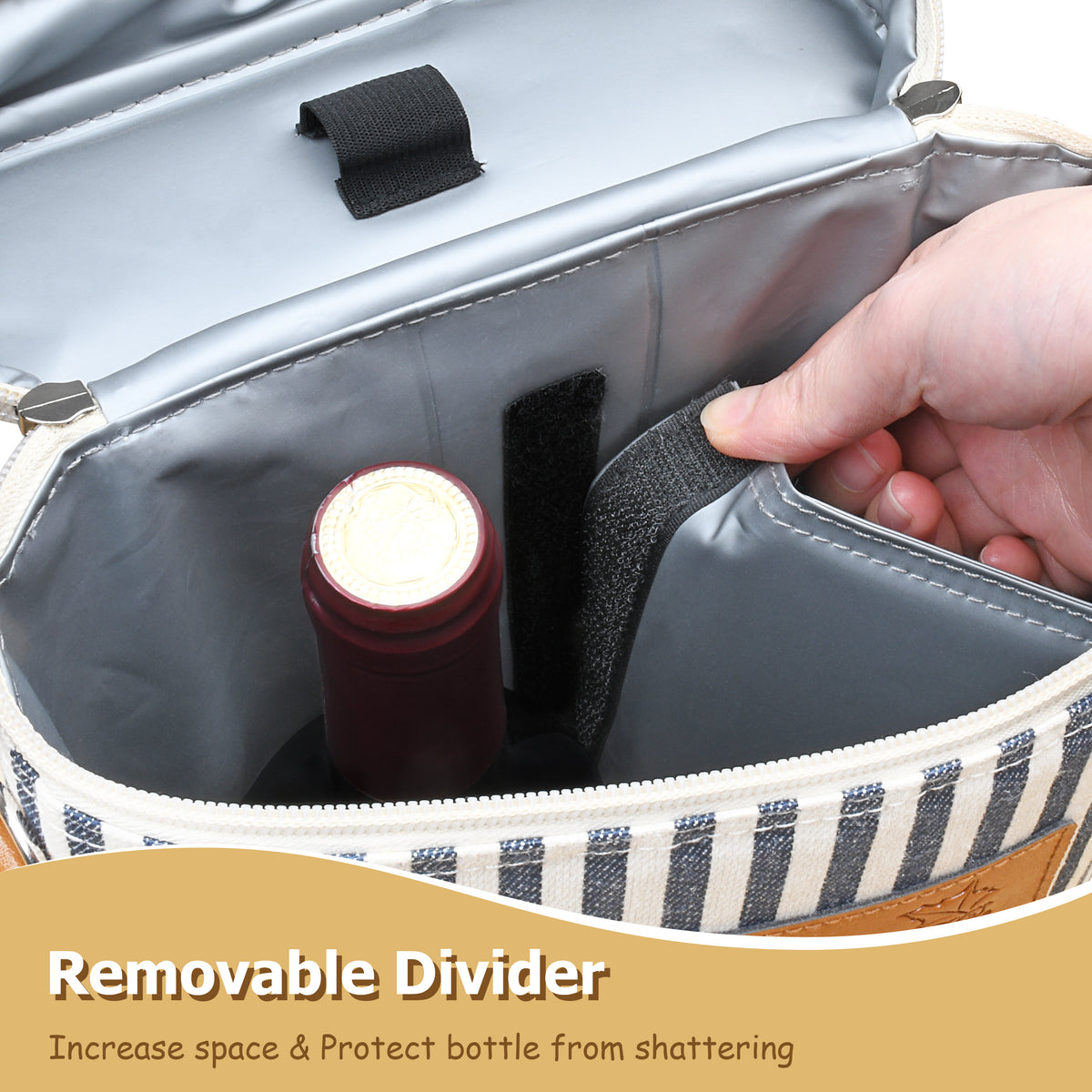 Tirrinia 2 Bottle Wine Carrier for Picnic