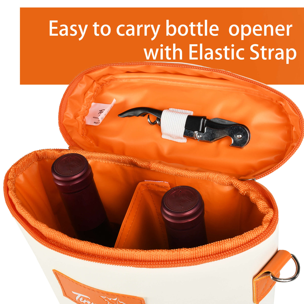 Tirrinia 2 Bottle Insulated Wine Bag – Stylish Wine Tote for Travel, Picnic & Gifting side view