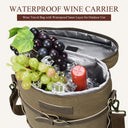 Tirrinia Vintage Canvas 2-Bottle Wine Tote — Rugged Style for Every Gathering front view