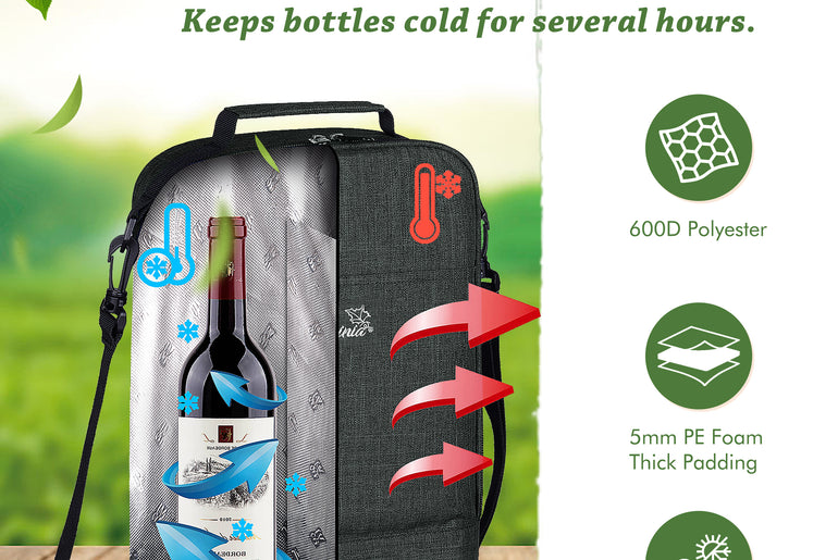 Tirrinia 2 Bottle Wine Cooler Bag For Park