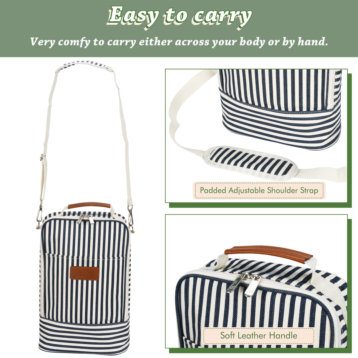 Tirrinia 2 Bottle Wine Cooler Bag For Park