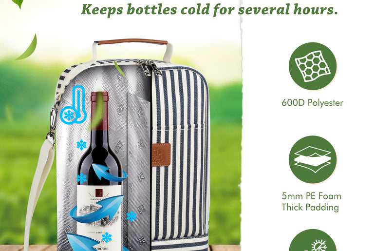 Tirrinia 2 Bottle Wine Cooler Bag For Park