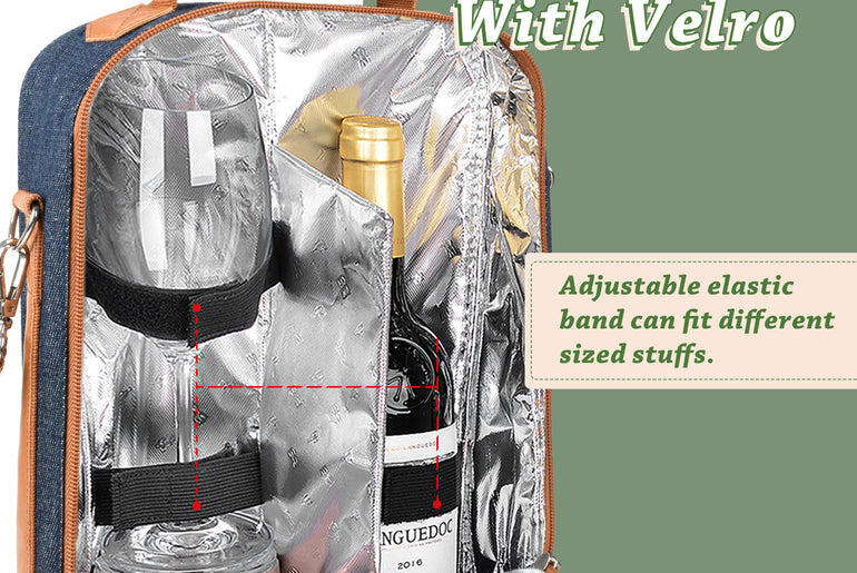 Tirrinia 2 Bottle Wine Carrier Bag for Picnic detail view