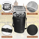 Tirrinia 2 Bottle Wine Carrier Bag, Insulated Wine Tote Cooler Bag with Shoulder Strap, for Travel, Picnic, BYOB & Christmas - Perfect Gift for Wine Lovers, Brown
