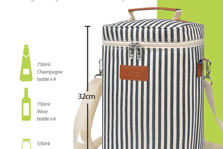 Tirrinia 4 Bottle Wine Cooler Tote Bag for Wine Travel