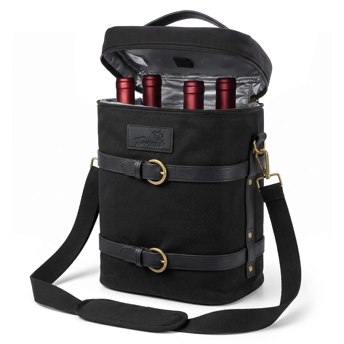 Tirrinia 4-Bottle Insulated Wine Carrier — Picnic-Ready, Leakproof & Stylish