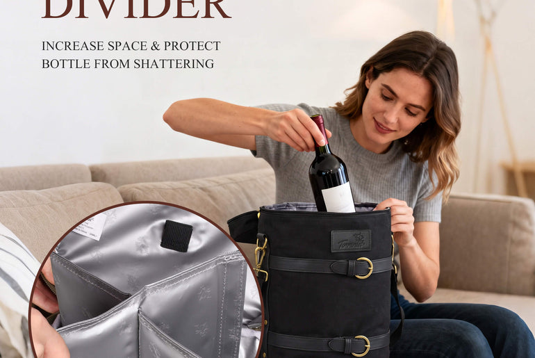 Tirrinia 4-Bottle Insulated Wine Carrier — Picnic-Ready, Leakproof & Stylish